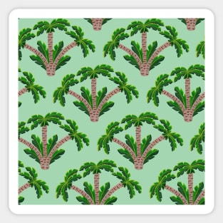 Gouache Palm Tree Pattern in Mint Sticker